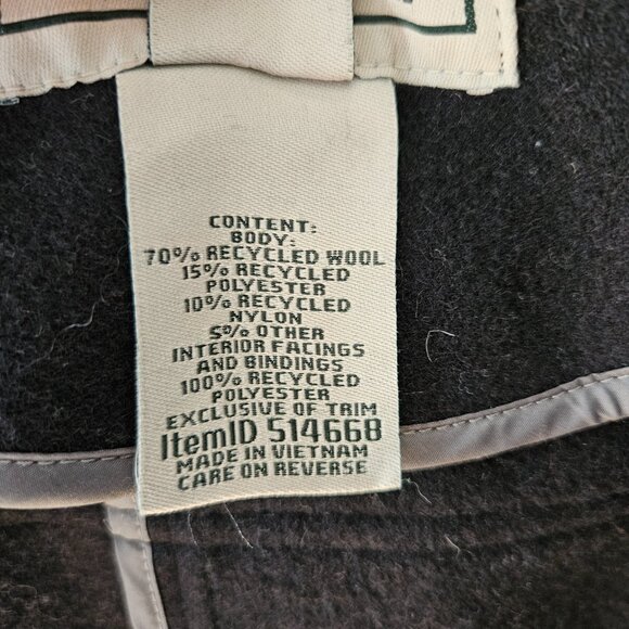 L.L. Bean Women's West End Wool Coat Black Medium M Hooded Winter Fall Spring - Picture 6 of 11